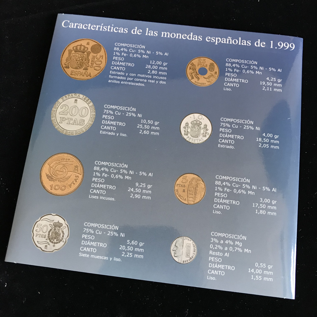 《竞宝斋》钱币微拍-第3场（0佣金包邮） 西班牙1999年卡装8枚装套币