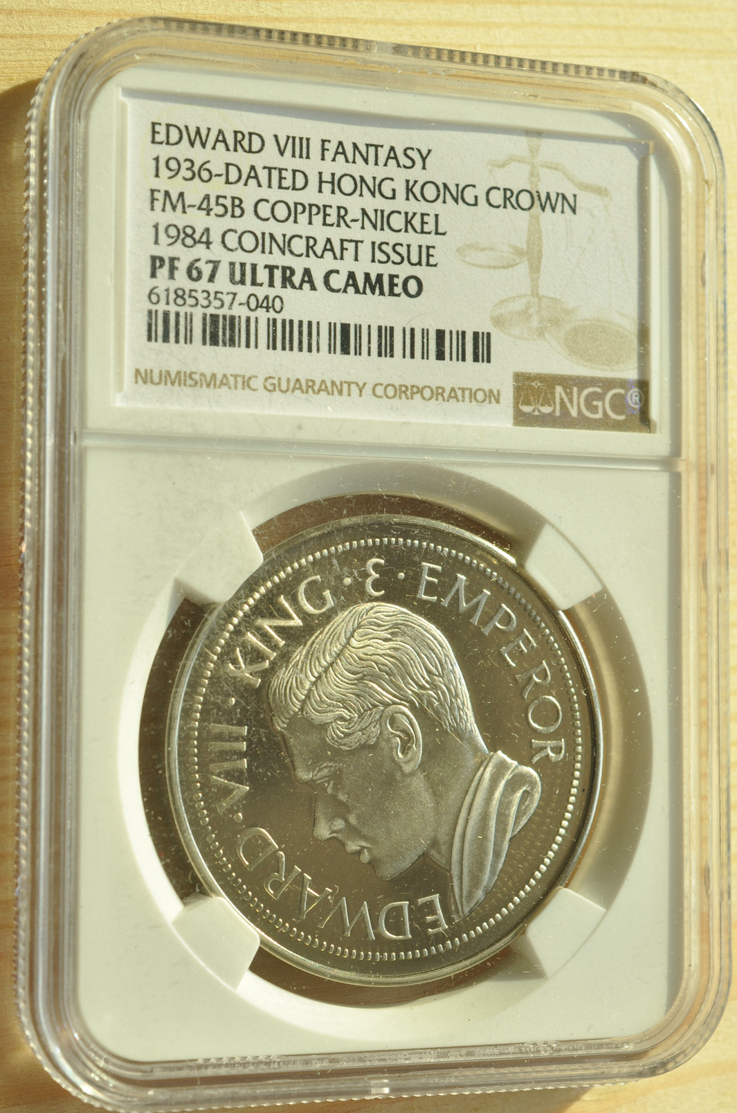 《竞宝斋》钱币微拍-第3场（0佣金包邮） NGC-PF67  香港爱德华八世 1936年 臆造 克朗币