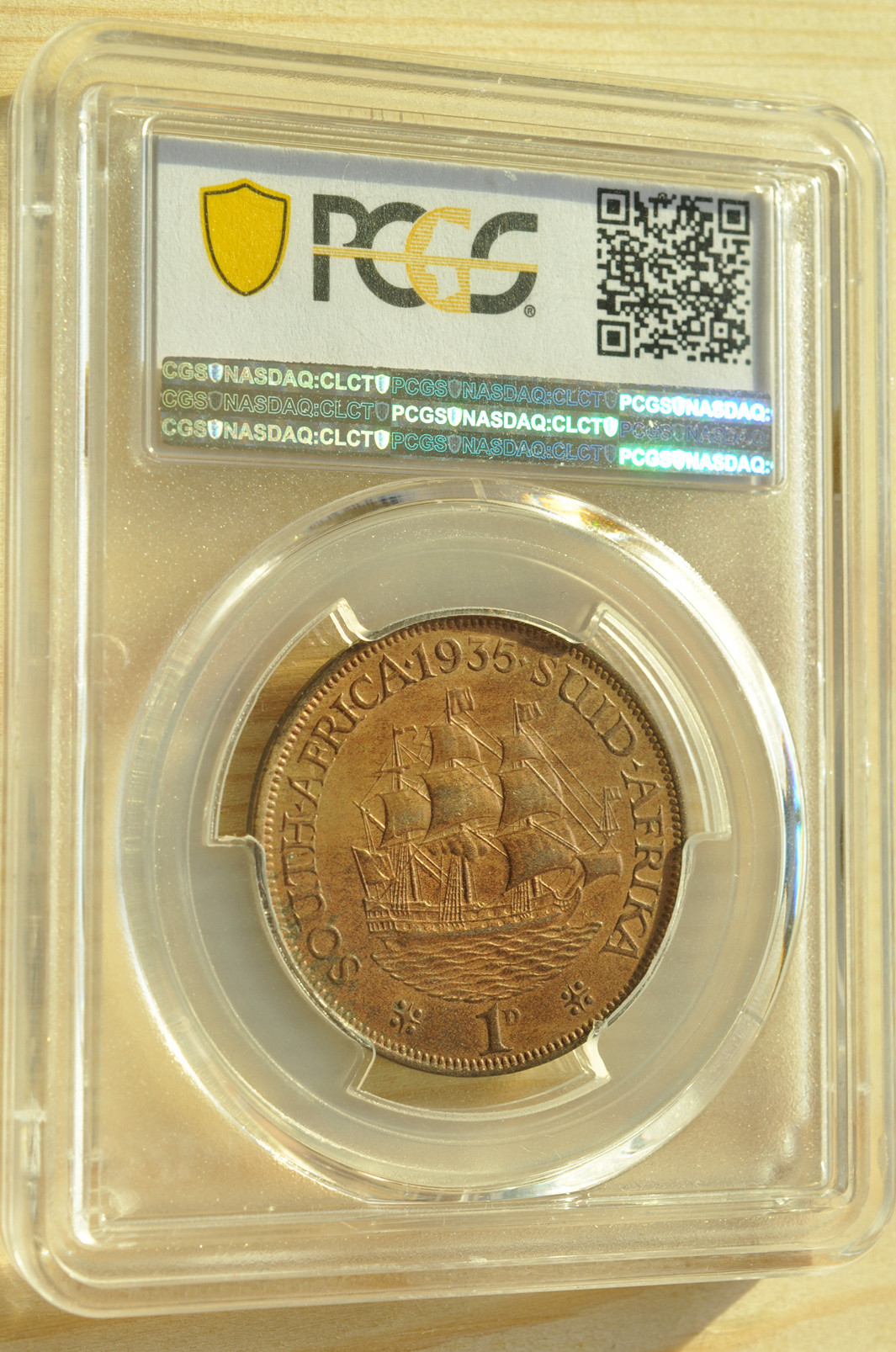 《竞宝斋》钱币微拍-第3场（0佣金包邮） (PCGS-AU58) 1935年南非1便士铜币,16年SBP-NGC-66 成交价3275