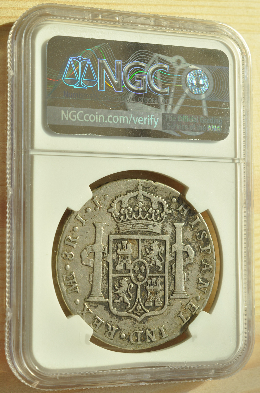 《竞宝斋》钱币微拍-第3场（0佣金包邮） NGC VF25 秘鲁利马 1795年 8R 卡四老双柱 原味大银币