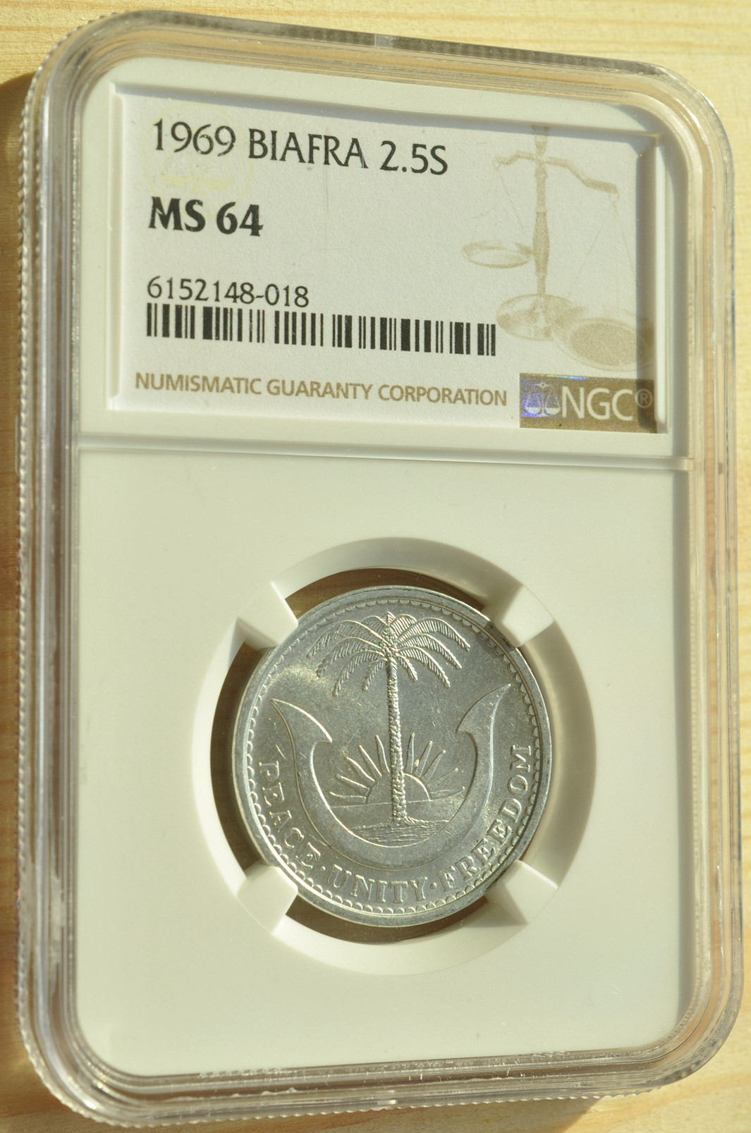 《竞宝斋》钱币微拍-第3场（0佣金包邮） NGC MS64 比亚法拉 1969年 2.5先令 铝币 稀少 