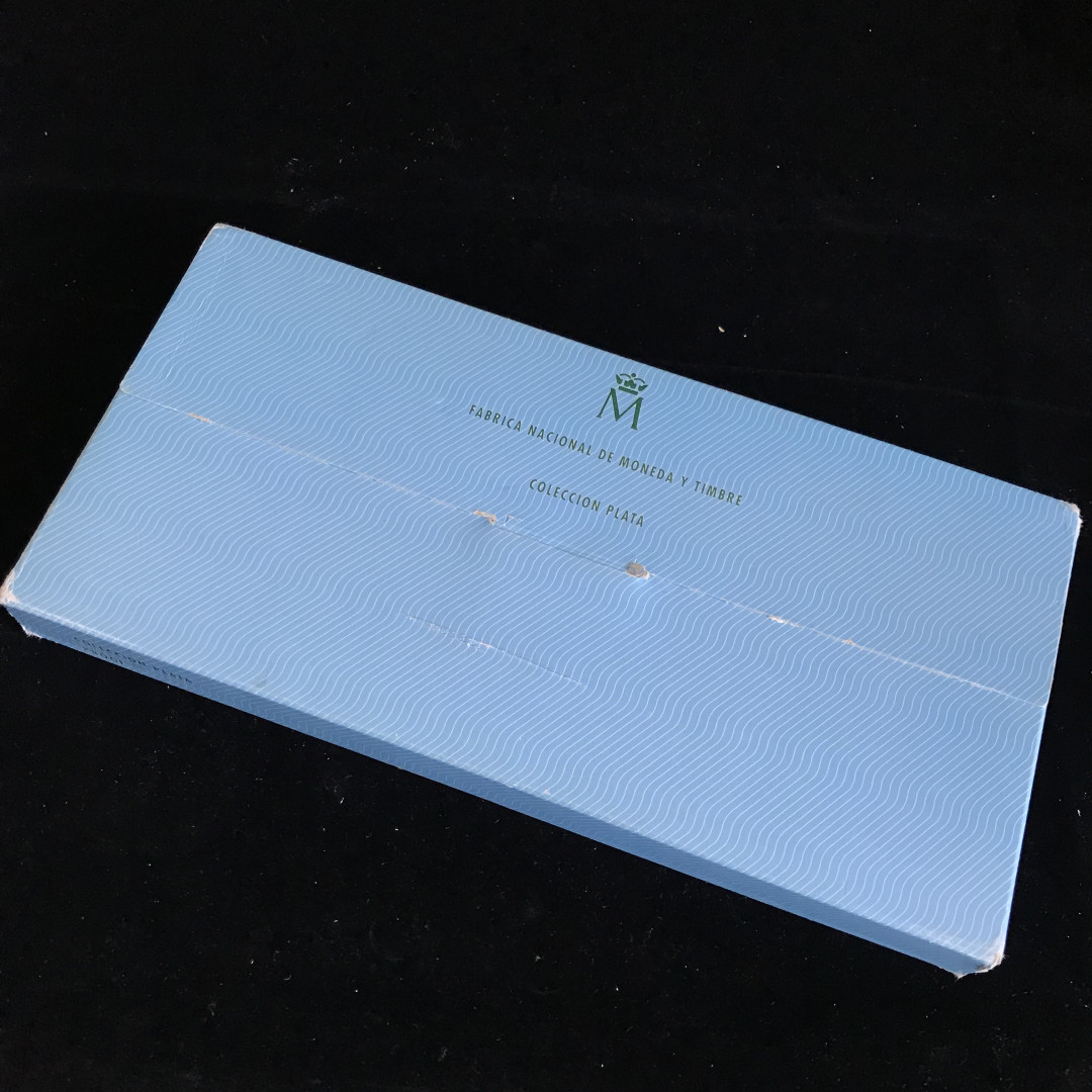 《竞宝斋》钱币微拍-第3场（0佣金包邮） 925银（币总重292克）原盒证书西班牙1996年大自然系列5枚银币套装（最大一枚168克）