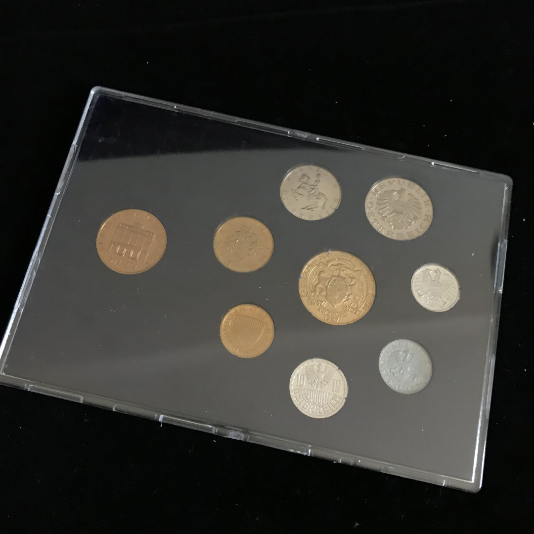 《竞宝斋》钱币微拍-第3场（0佣金包邮） 奥地利1987年精制9枚装套币