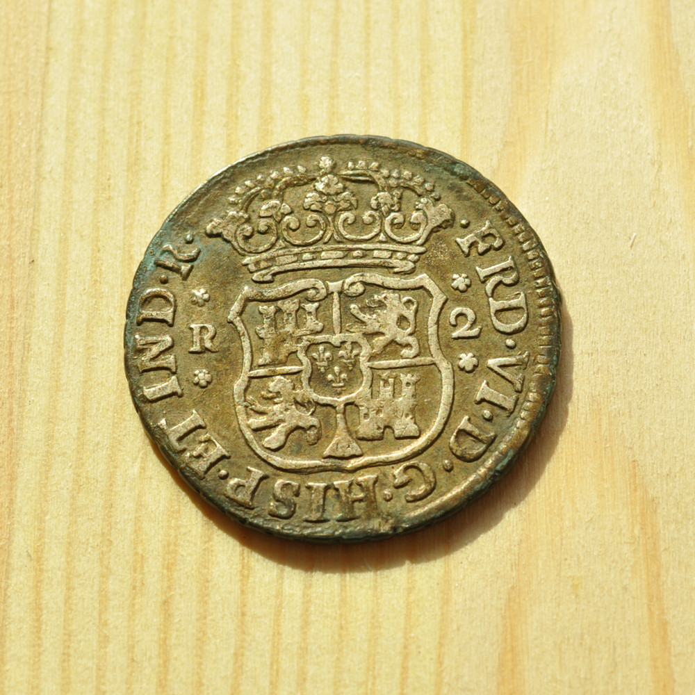 《竞宝斋》钱币微拍-第3场（0佣金包邮） 西属 墨西哥 1747年 2R 地球银币   重量：   5.9g    直径：  26.1 mm