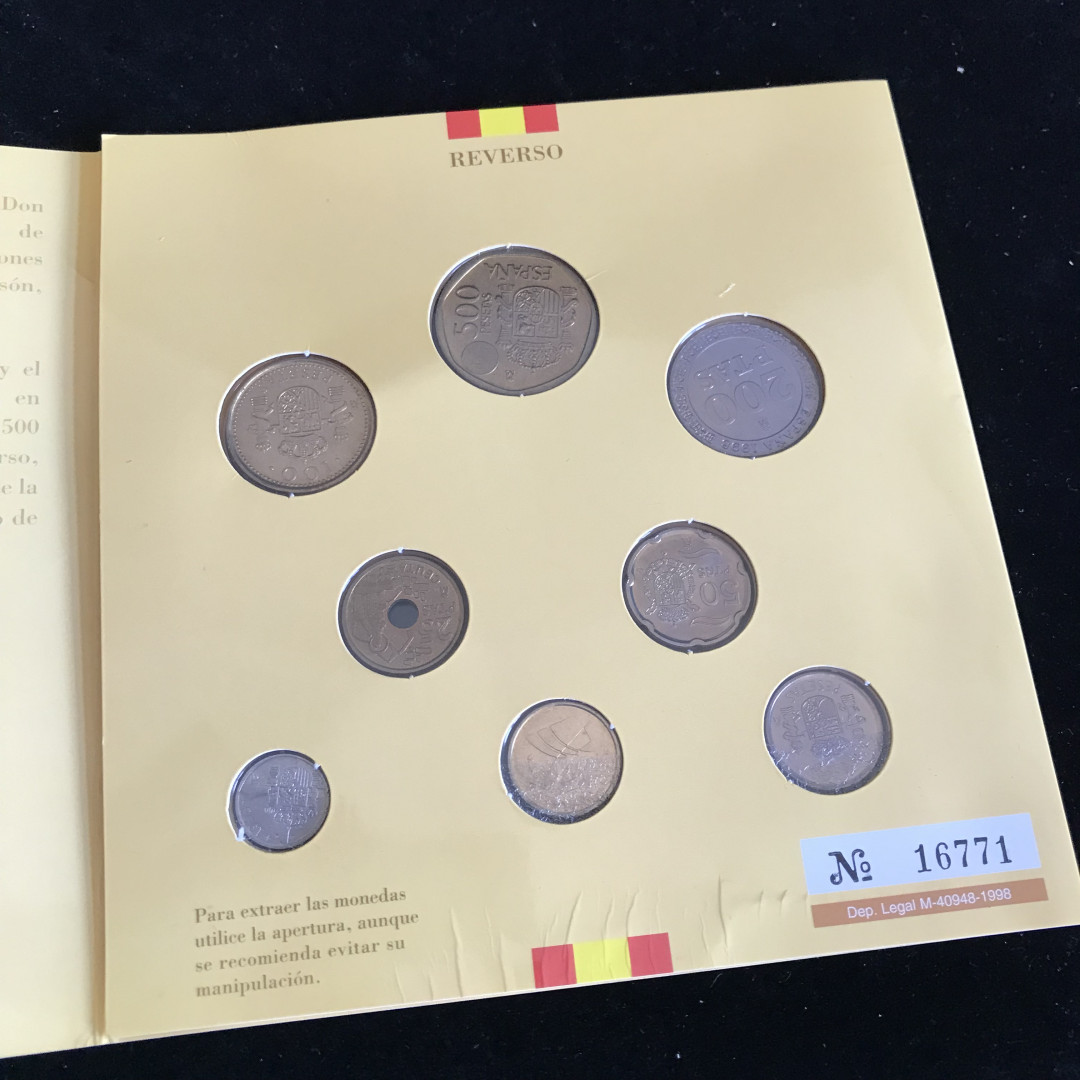 《竞宝斋》钱币微拍-第3场（0佣金包邮） 西班牙1998年卡装8枚装套币