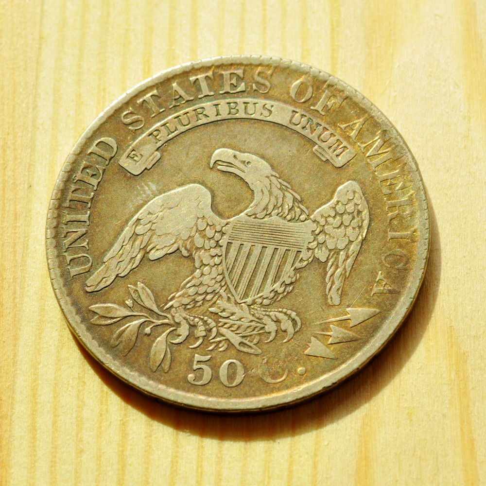 《竞宝斋》钱币微拍-第3场（0佣金包邮） 美国1829年 半美元银币   重量：   13.2g    直径：   32.6mm