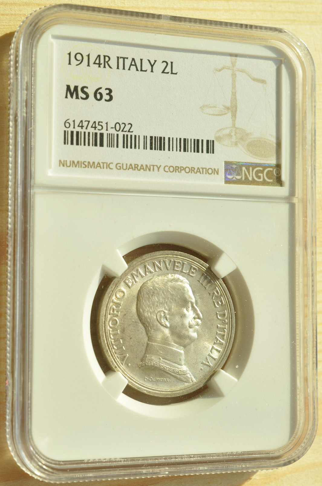 《竞宝斋》钱币微拍-第3场（0佣金包邮） NGC-MS63  意大利1914年 马车 2里拉 银币