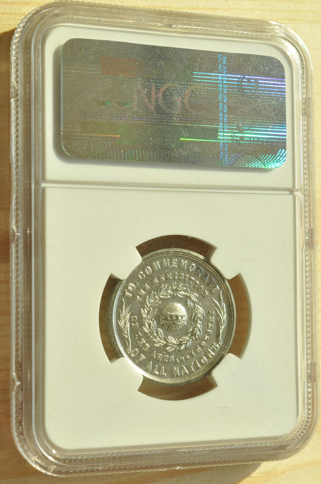 《竞宝斋》钱币微拍-第3场（0佣金包邮） 1862年英国国际博览会（白金属）章，稀少品种 BMH-2729