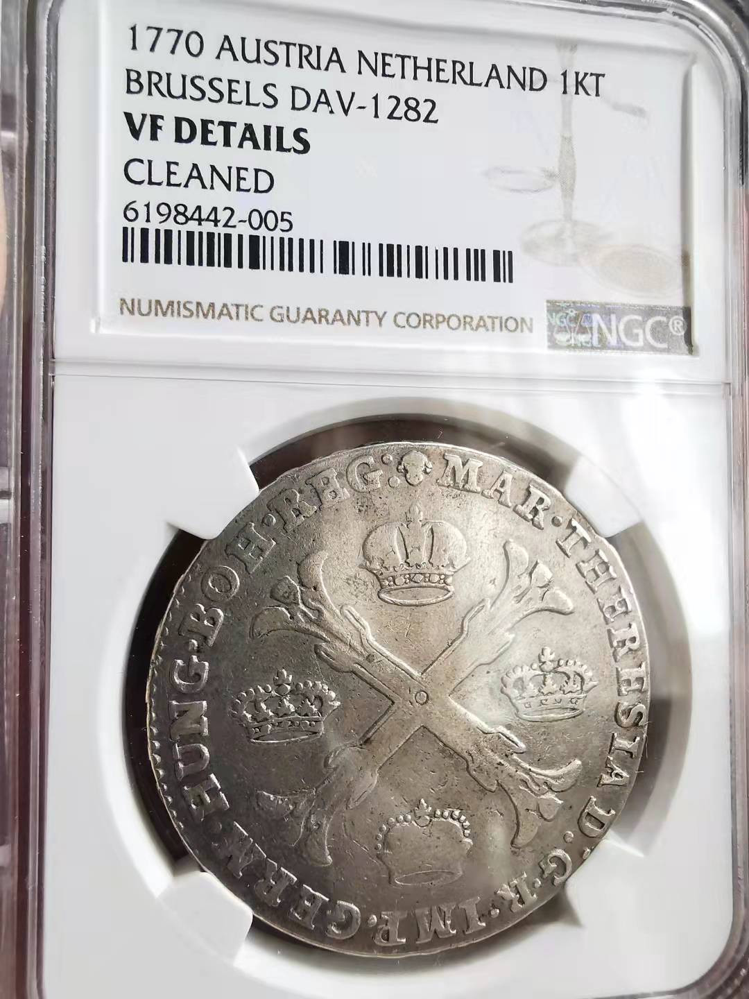 凡希社世界钱币微拍第一百六十九期 1770奥治尼德兰泰勒大银NGC-VFD