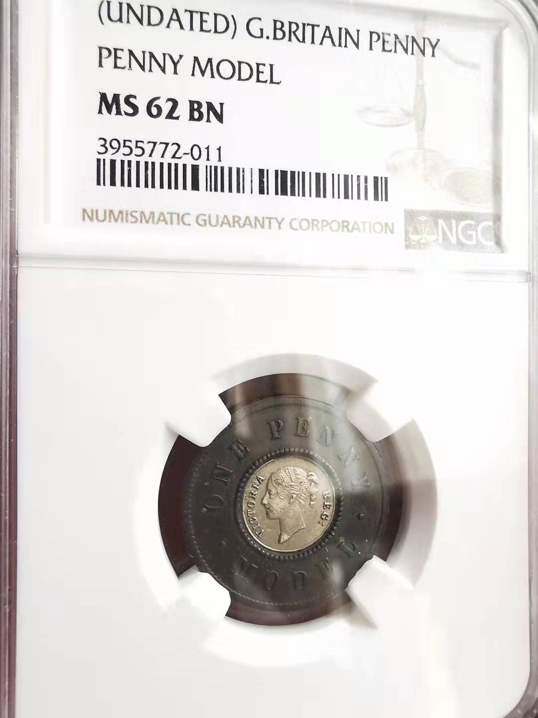 凡希社世界钱币微拍第一百六十九期 小维双金属便士样币NGC-MS62