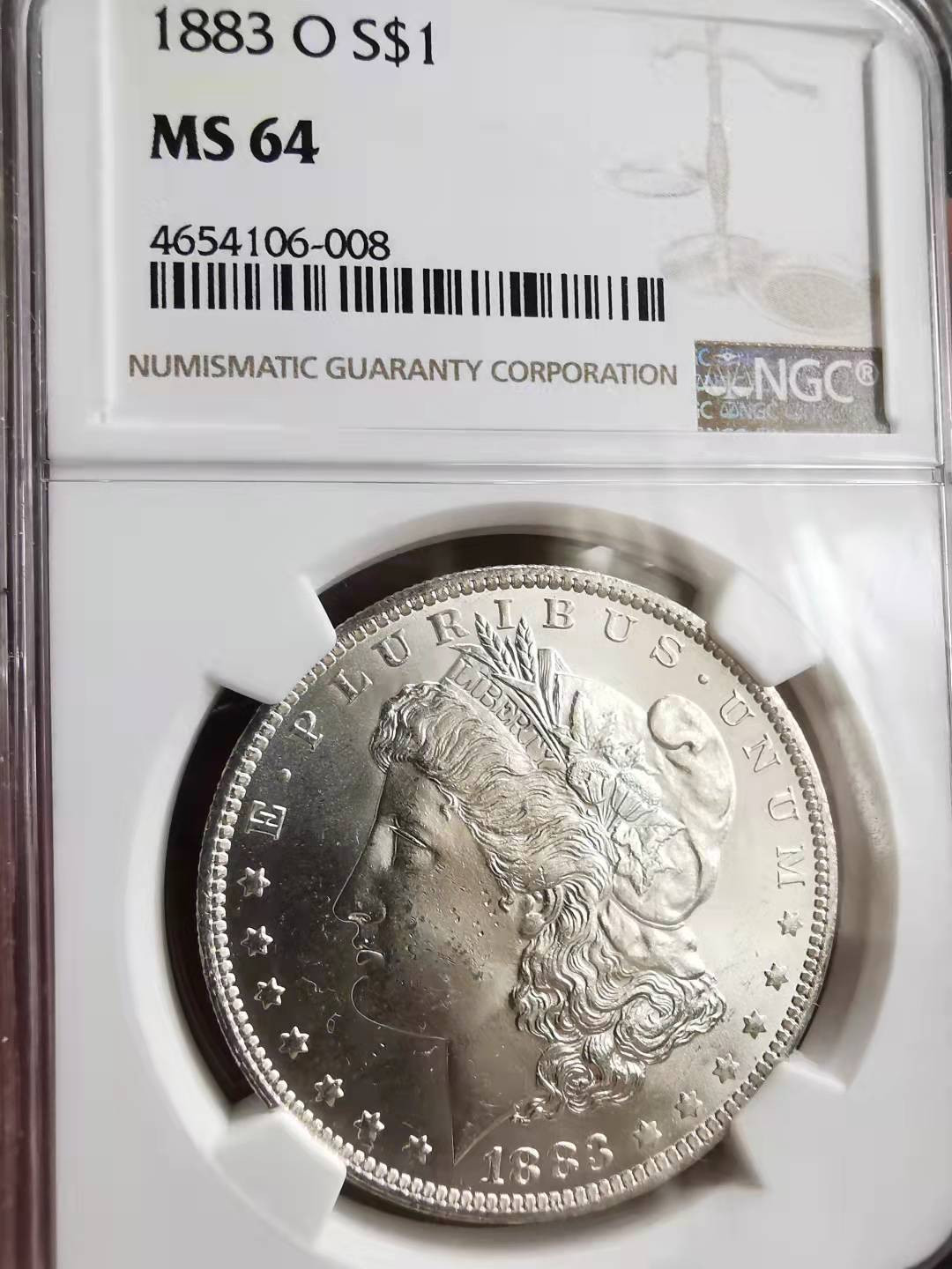 凡希社世界钱币微拍第一百六十九期 1883O美国摩根壹圆NGC-MS64