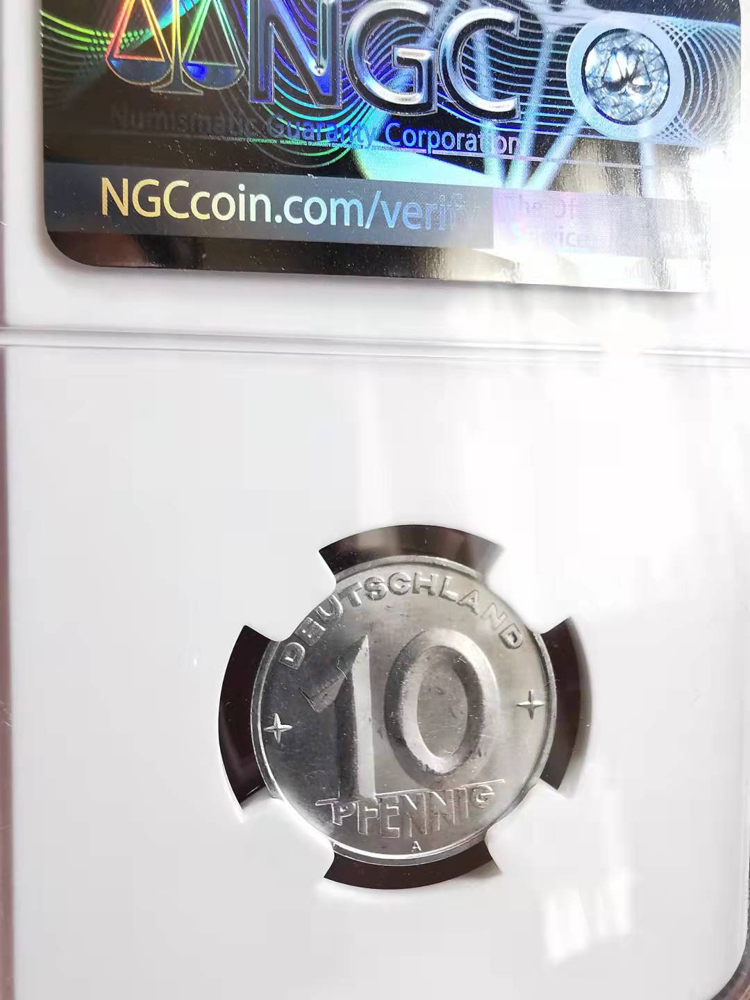 凡希社世界钱币微拍第一百六十九期 1952A民主德国10芬尼NGC-MS64