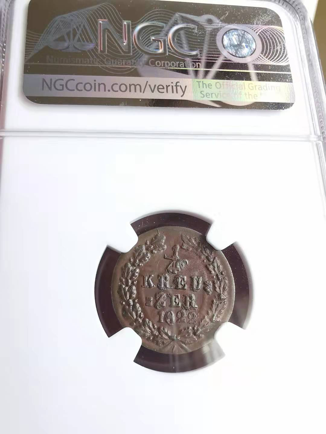 凡希社世界钱币微拍第一百六十九期 1822拿骚1/4克鲁泽NGC-MS64