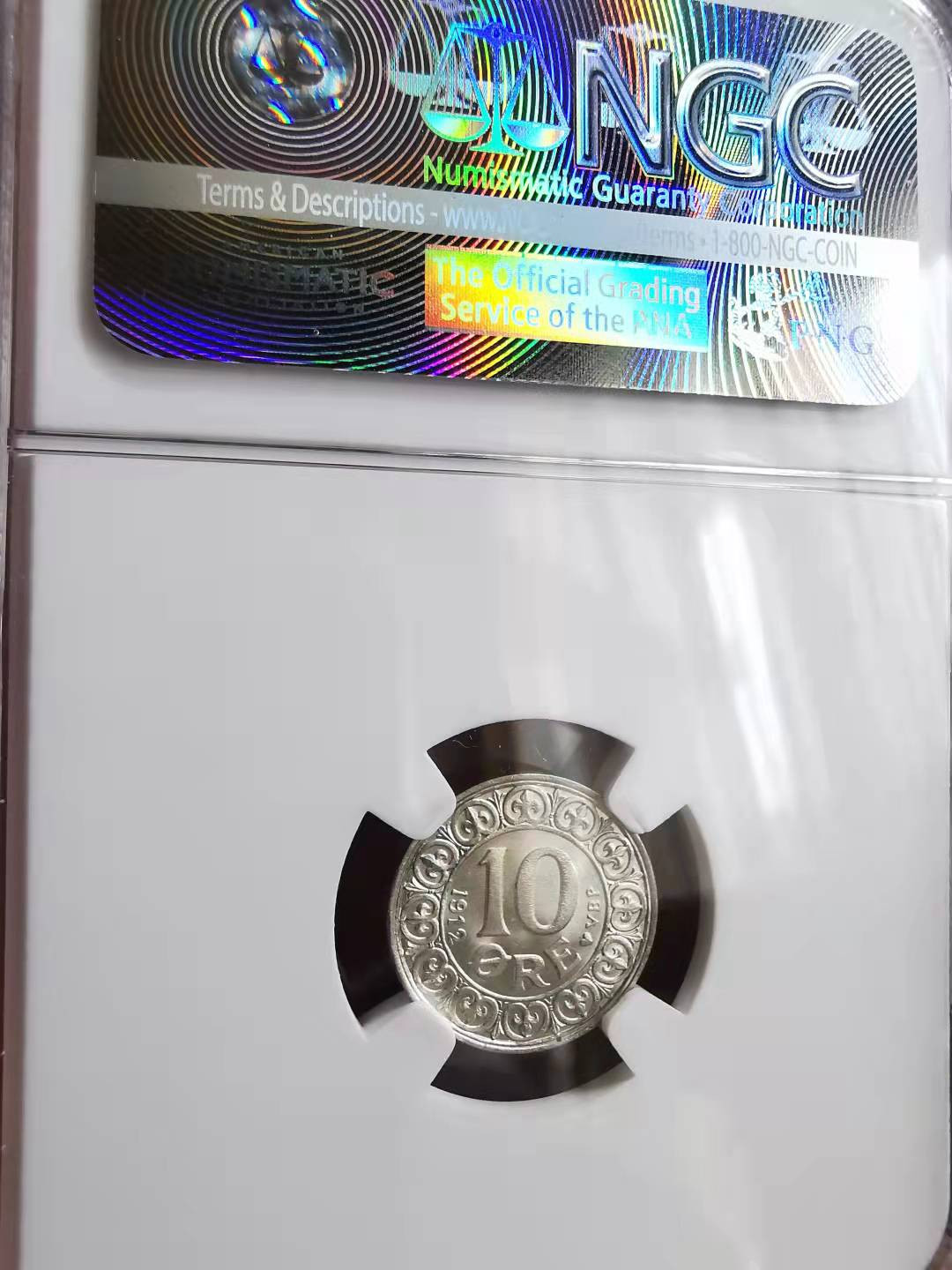 凡希社世界钱币微拍第一百六十九期 1912VBP丹麦10欧尔银辅币NGC-MS66高分！