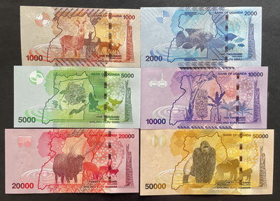 小福收藏团购第43期 乌干达 2010-2021年版 全套面值 1000 2000  5000 10000 20000 50000先令  非洲精美纸币 