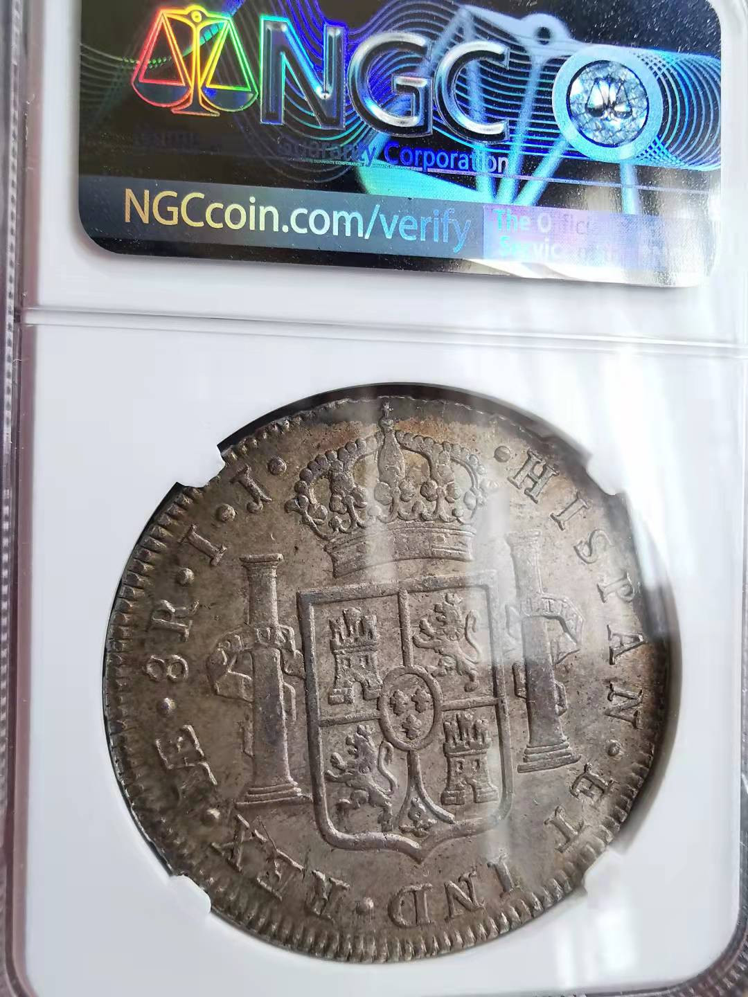 凡希社世界钱币微拍第一百六十九期 荐！1793秘鲁卡四双柱NGC-MS61原味品实物漂亮！