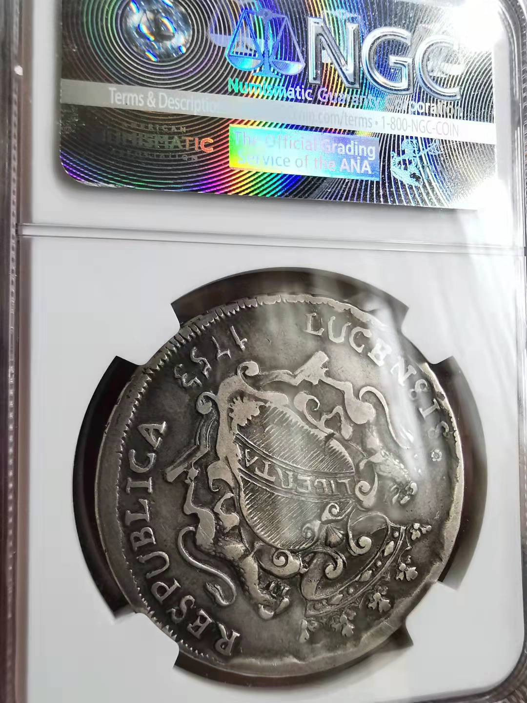 凡希社世界钱币微拍第一百六十九期 1753意大利卢卡SCUDO大银NGC-VF30