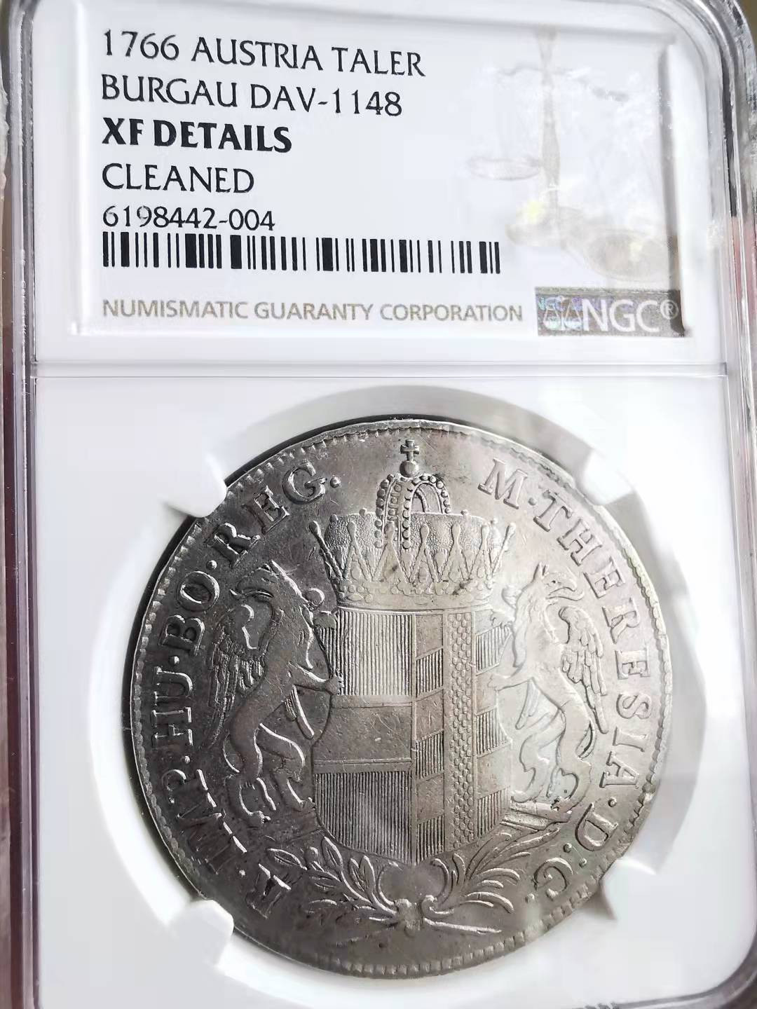 凡希社世界钱币微拍第一百六十九期 1766奥地利布尔高泰勒大银NGC-XFD