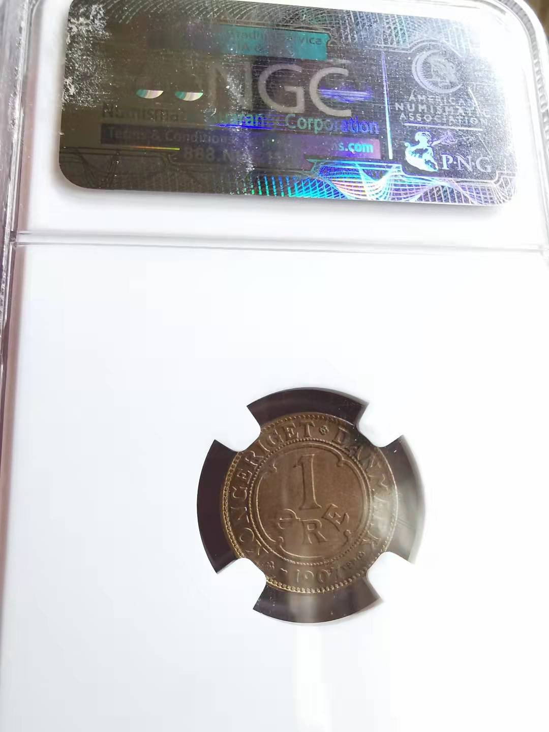 凡希社世界钱币微拍第一百六十九期 1907VBP丹麦欧尔铜辅币NGC-MS65高分收藏级！