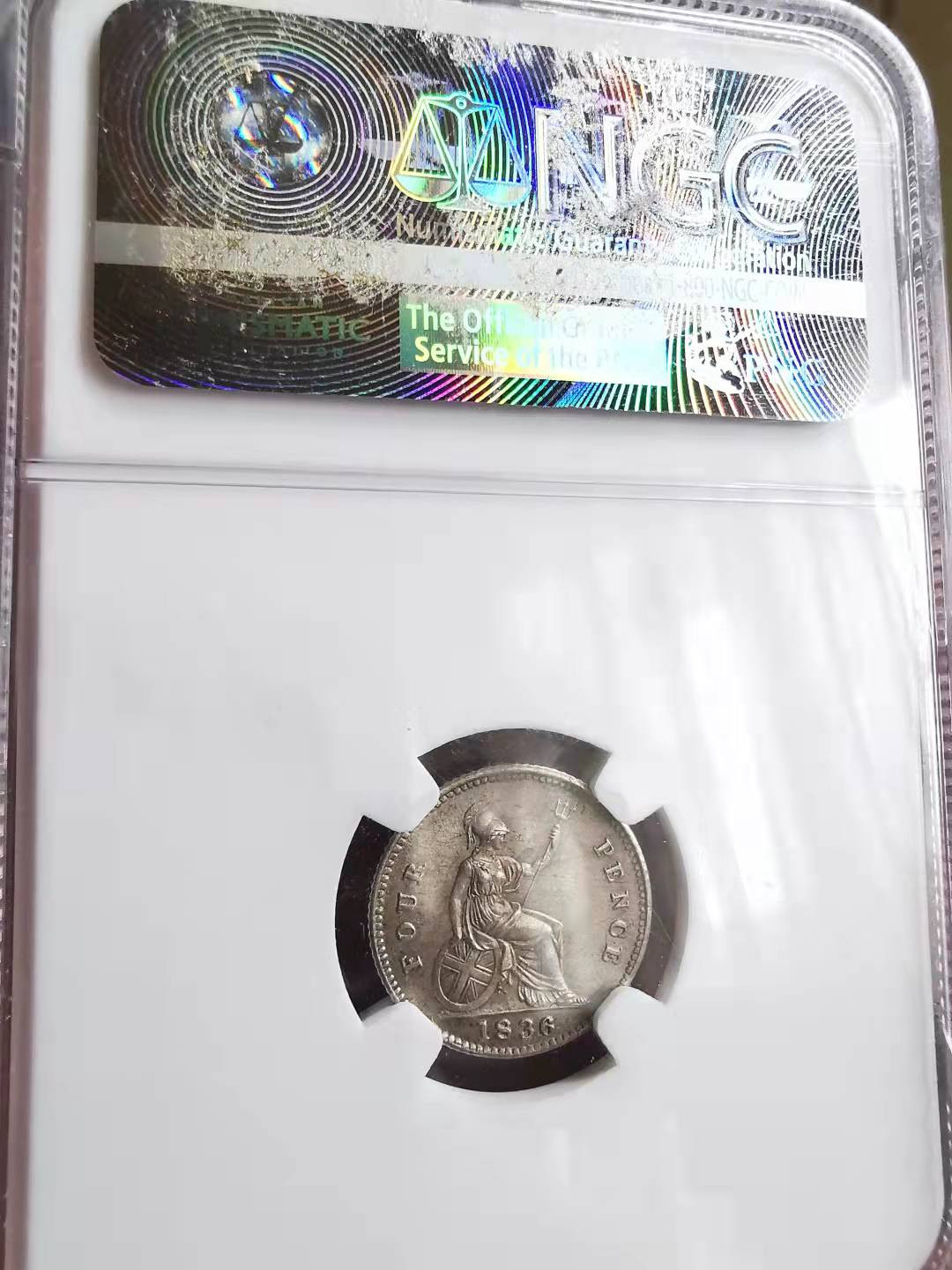 凡希社世界钱币微拍第一百六十九期 1836威廉四世4便士流通币NGC-MS63灰彩