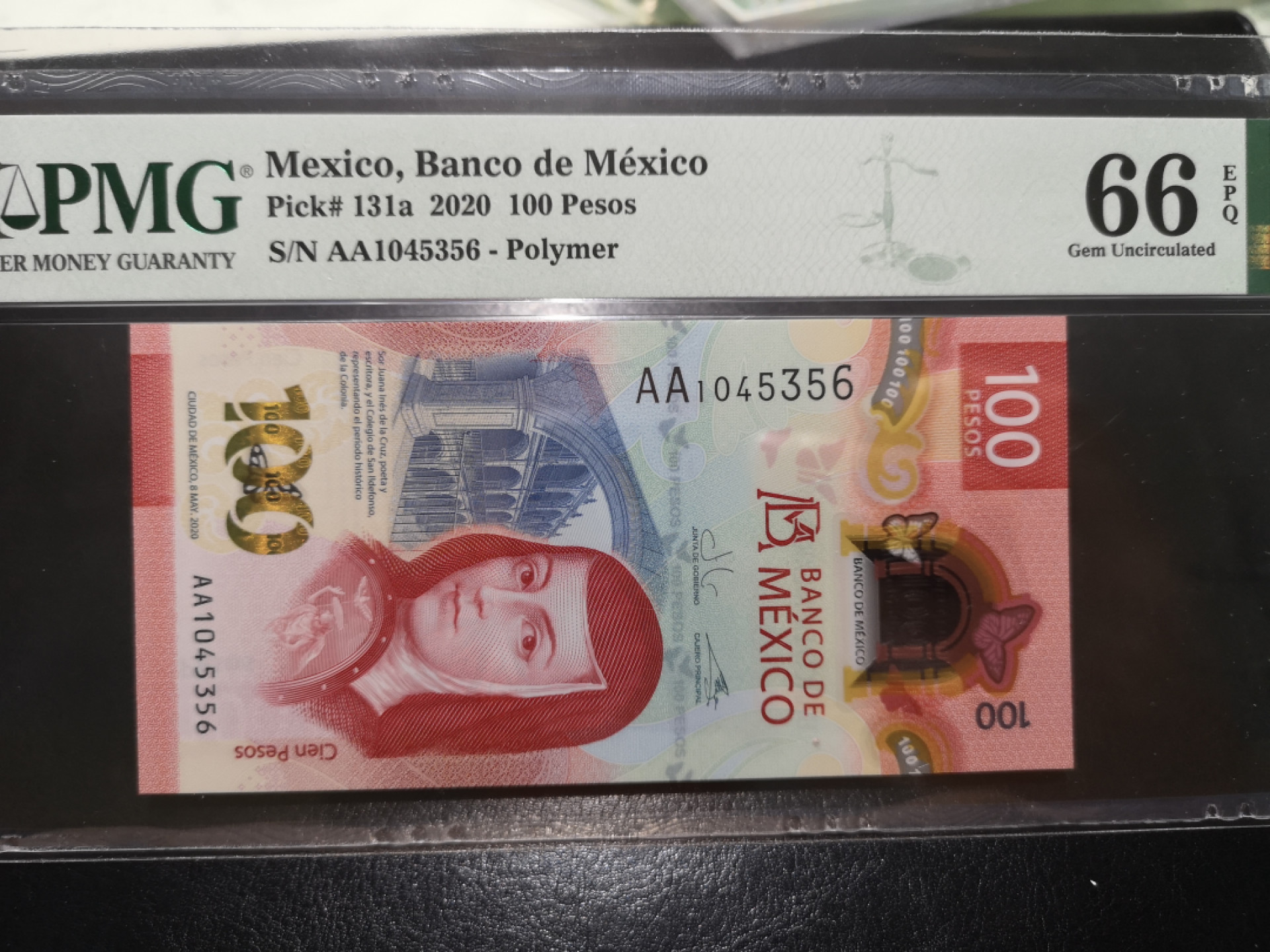 《外钞收藏家》第一百二十五期拍卖 2020墨西哥100 AA冠 PMG66