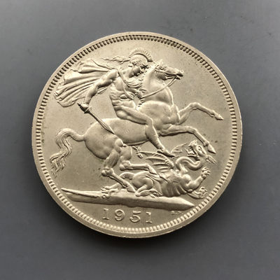 蒂克钱币-0起免佣-币章拍卖第10期 - 英国1951年 镍马剑