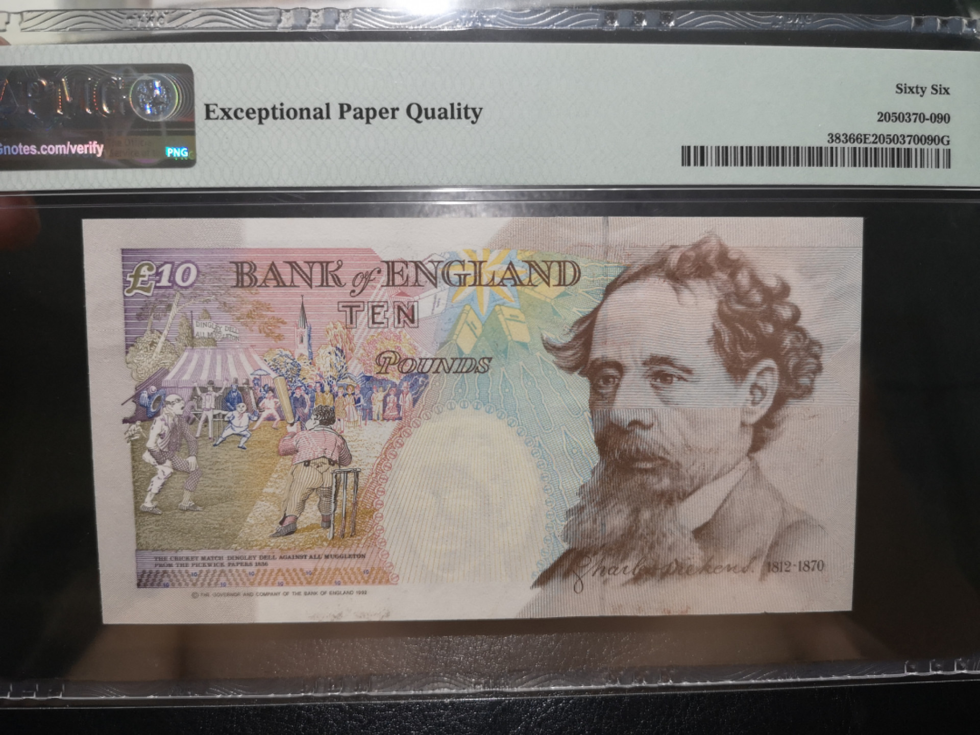 《外钞收藏家》第一百二十五期拍卖 英国E序列10镑 PMG66 A01首发冠