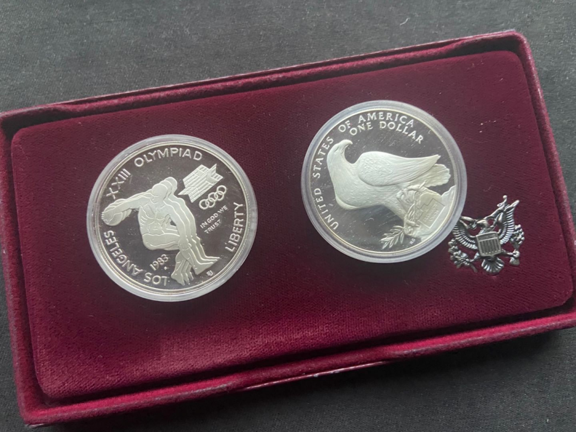 【随心拍&Getcoins】钱币拍卖第100期【合拍】～ 【美国】1983年纪念洛杉矶奥运会2枚银币