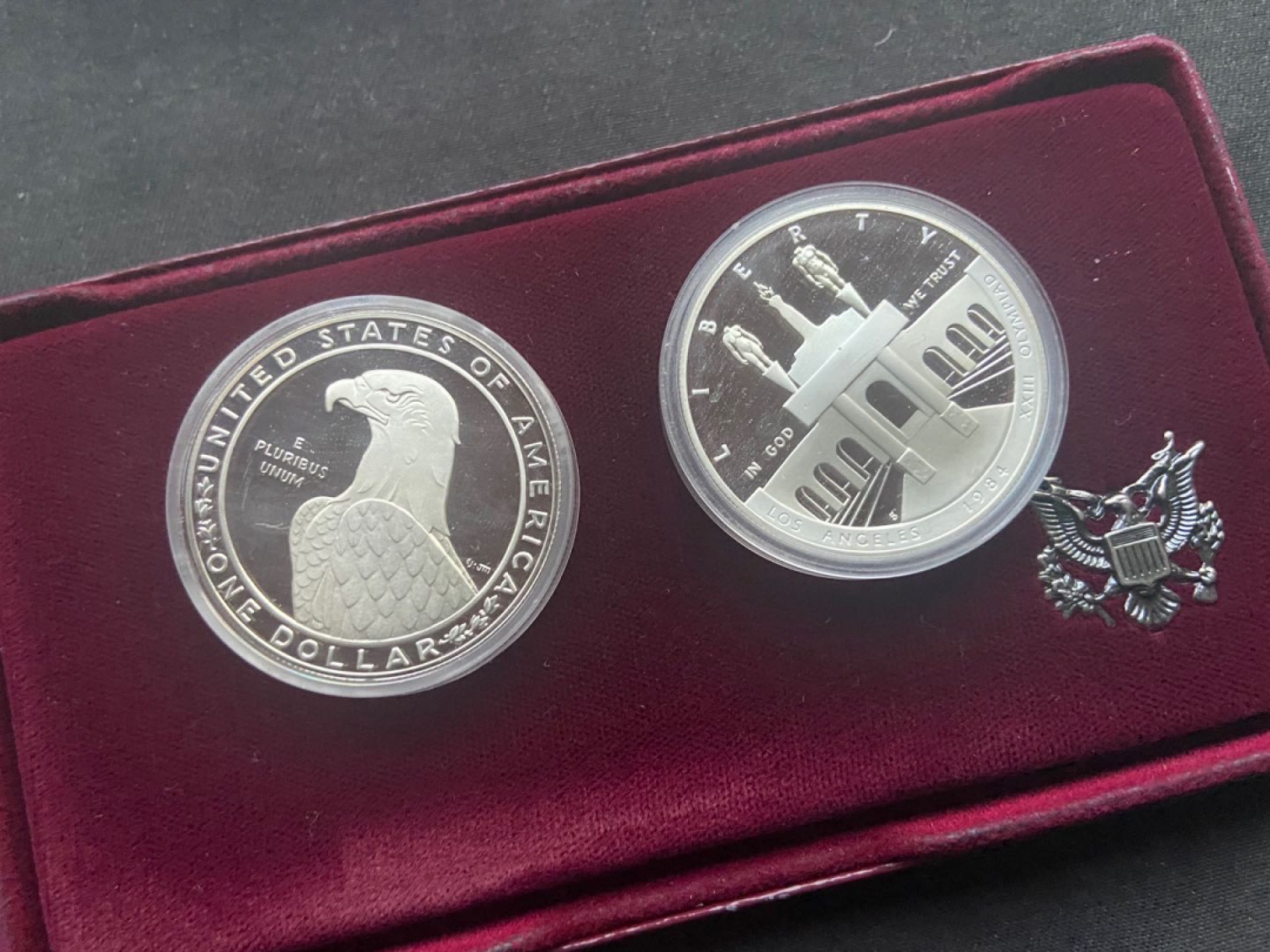 【随心拍&Getcoins】钱币拍卖第100期【合拍】～ 【美国】1983年纪念洛杉矶奥运会2枚银币