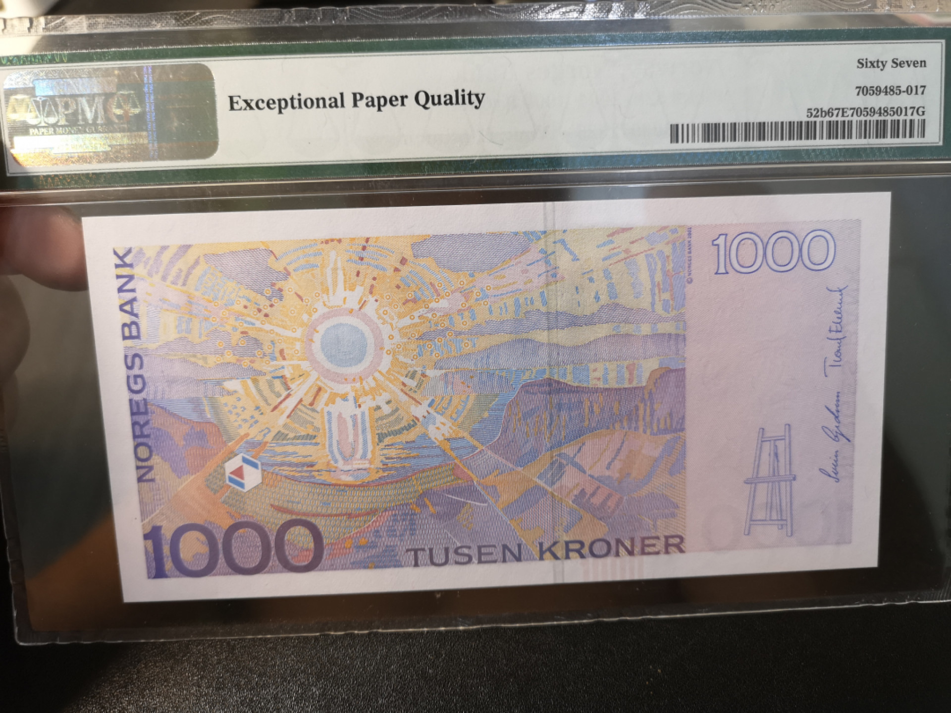 《外钞收藏家》第一百二十六期拍卖 2004年挪威1000克朗 PMG67