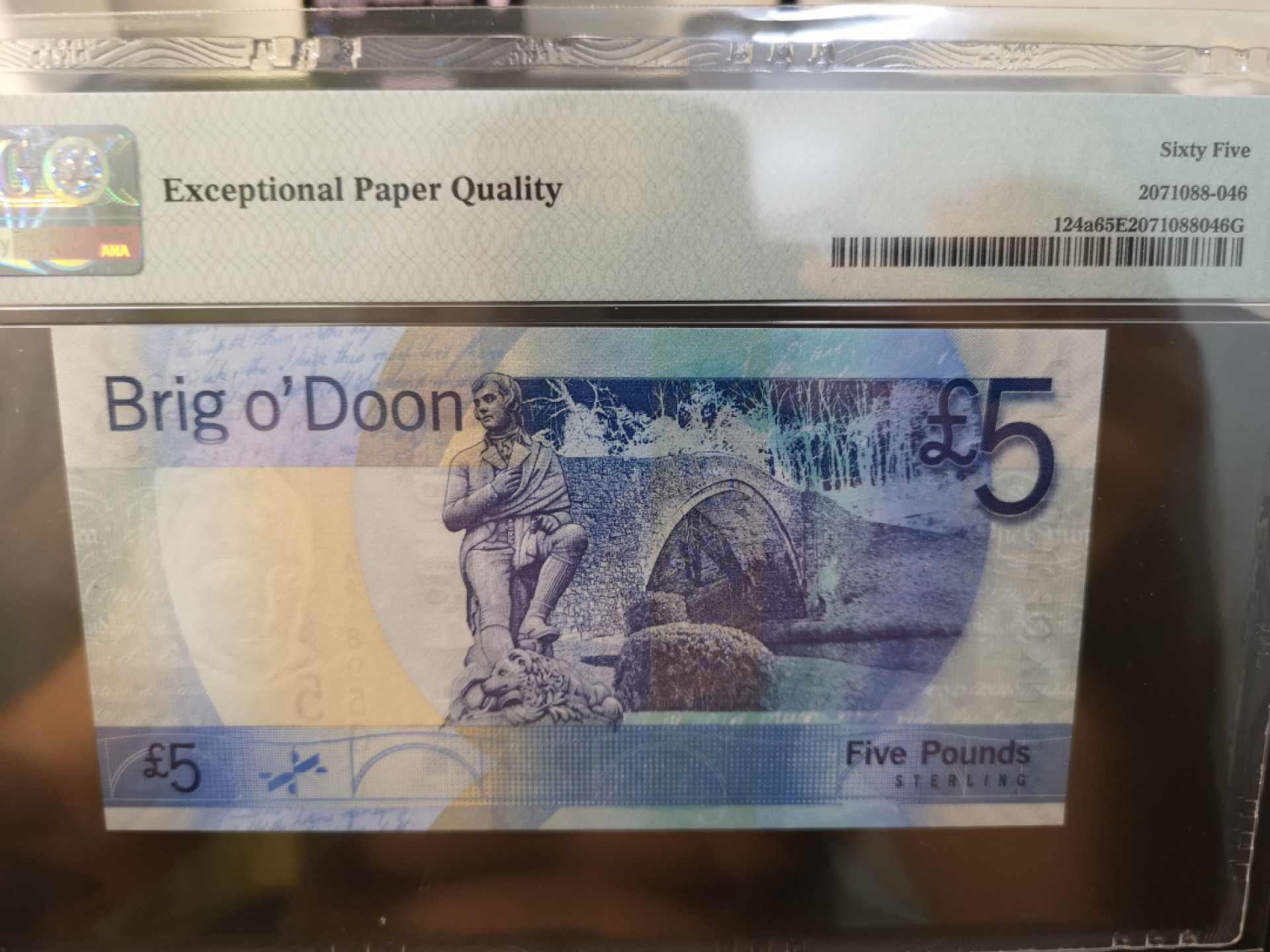 《外钞收藏家》第一百二十六期拍卖 2007年苏格兰5镑 AA首发冠 无47