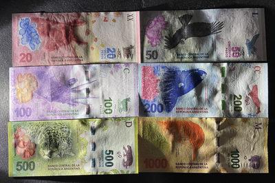 小福收藏团购第49期    阿根廷2015-20年版  20 50 100 200 500 1000比索  美洲精美纸币