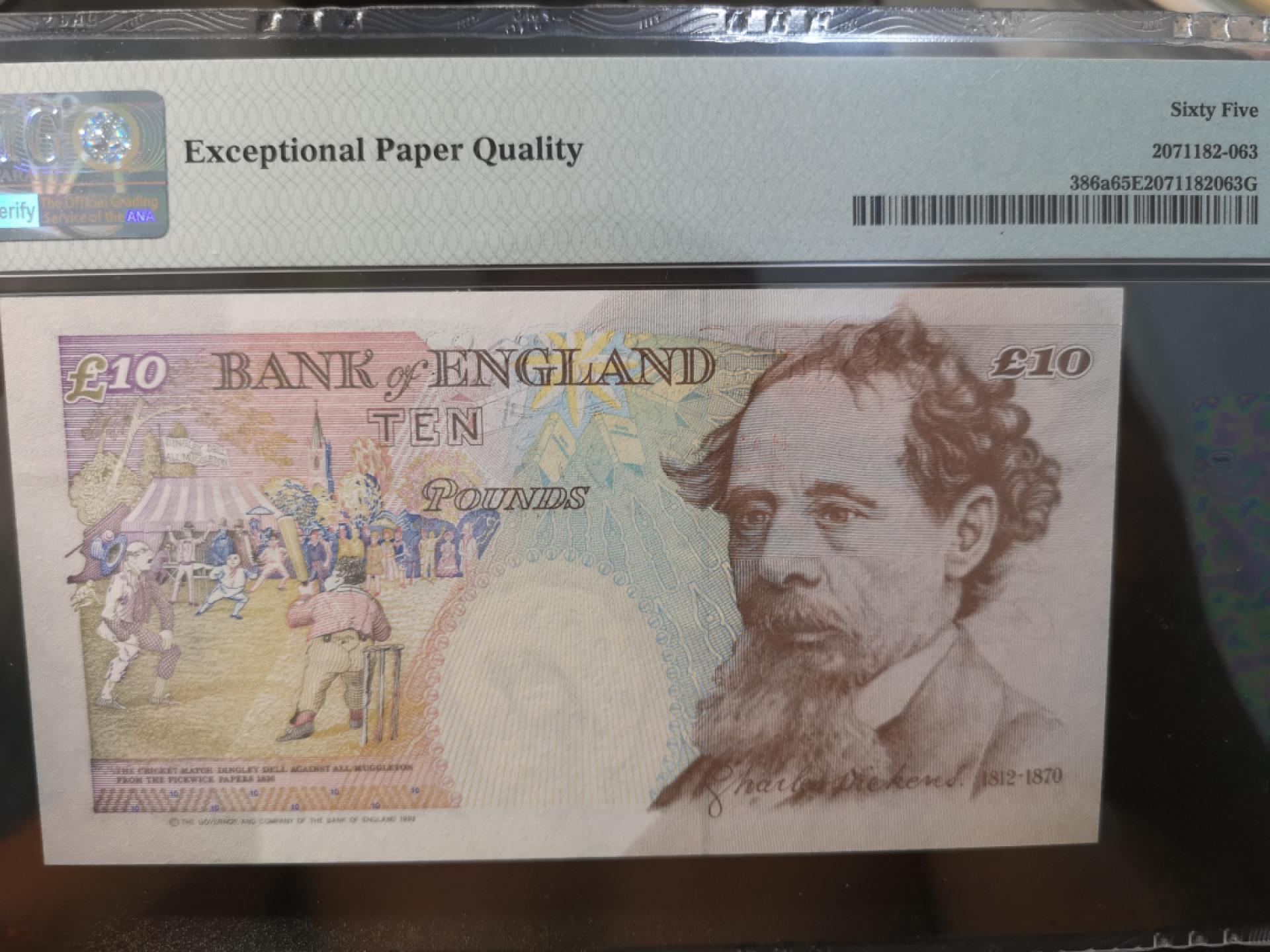 《外钞收藏家》第一百二十六期拍卖 1993年英国E序列 10镑 PMG65