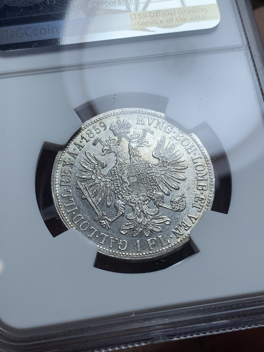 《竞宝斋》钱币微拍-第4场（0佣金包邮） 1859奥匈帝国弗朗茨一世1弗洛林银币