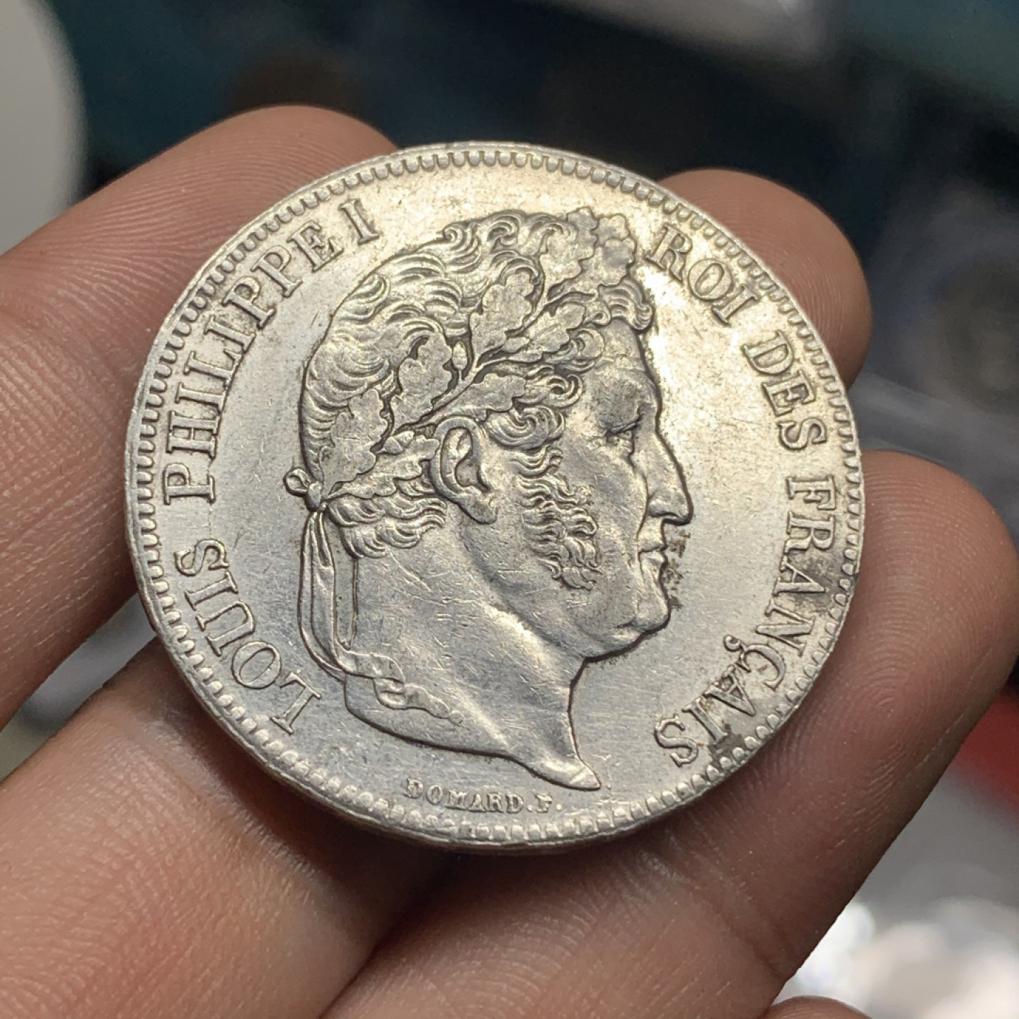 《竞宝斋》钱币微拍-第4场（0佣金包邮） 法国1839年-W 菲利普 5法郎 银币 难得好品 银币重量：24.7 g 直径： 37.4mm