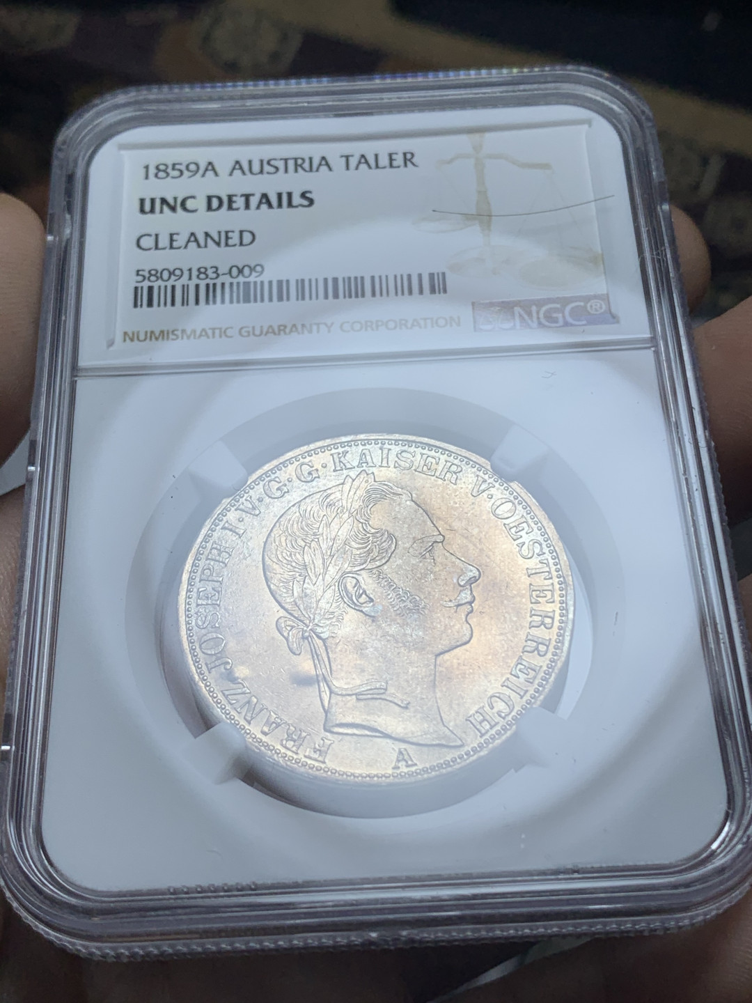 《竞宝斋》钱币微拍-第4场（0佣金包邮） 1859奥匈帝国弗朗茨一世1泰勒银币，国内少见