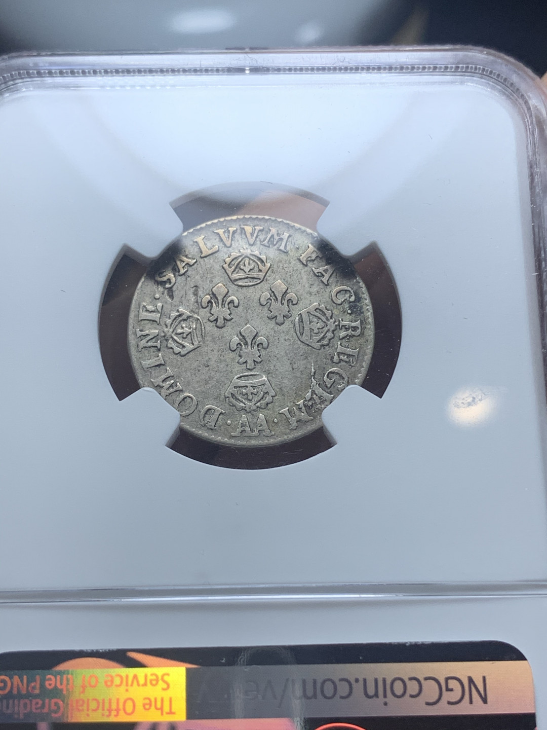 《竞宝斋》钱币微拍-第4场（0佣金包邮） NGC-VF35 法国路易十四1706年-AA 10S 银币 唯一冠军