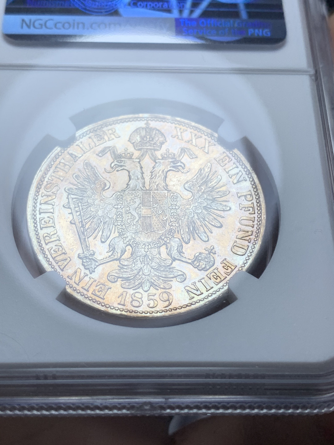 《竞宝斋》钱币微拍-第4场（0佣金包邮） 1859奥匈帝国弗朗茨一世1泰勒银币，国内少见