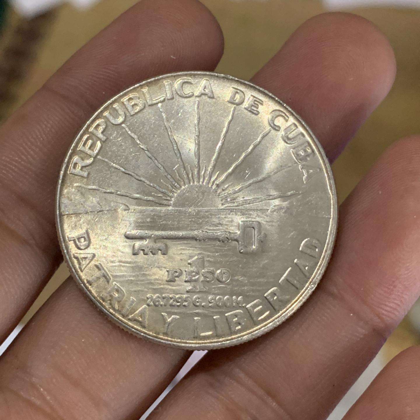 《竞宝斋》钱币微拍-第4场（0佣金包邮） 古巴1953年 马丁 原光 银币重量：26.7 g 直径：38.1 mm