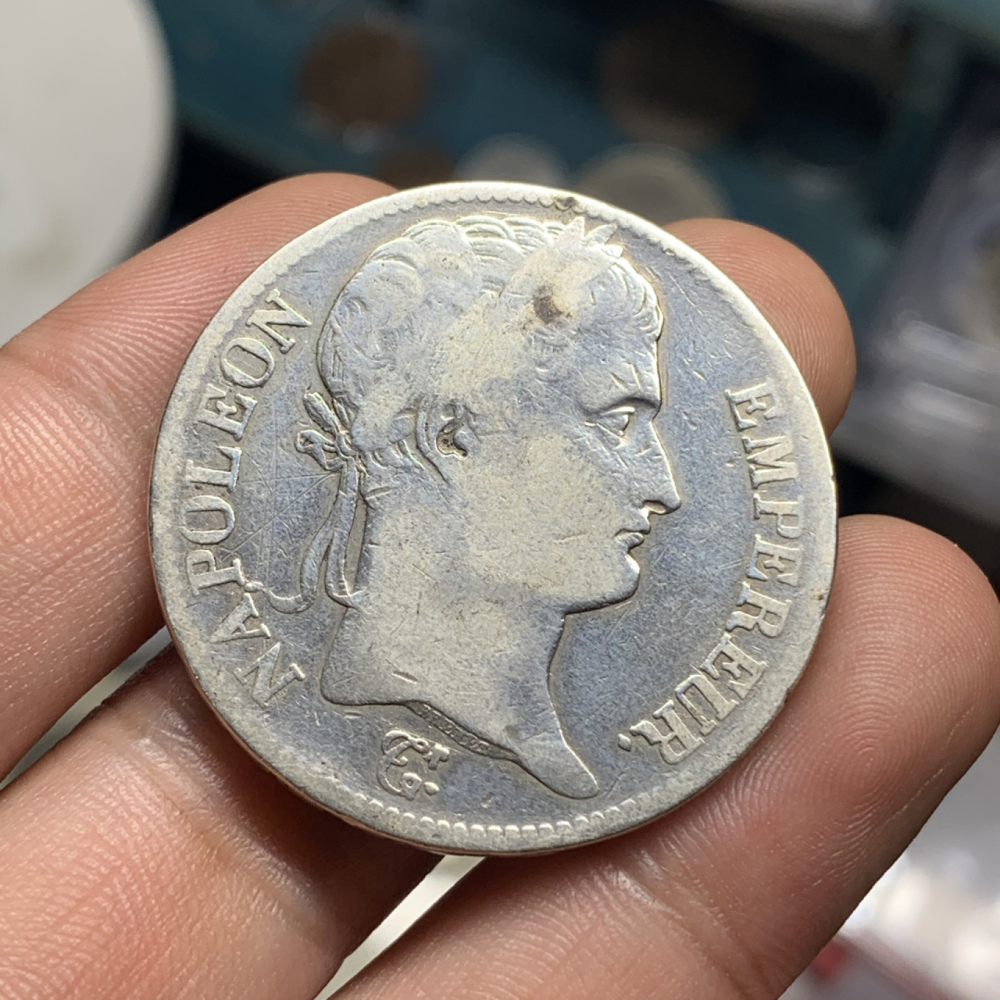 《竞宝斋》钱币微拍-第4场（0佣金包邮） 法国1812年 拿破仑5法郎银币 重量：24.6 g 直径：37.2 mm