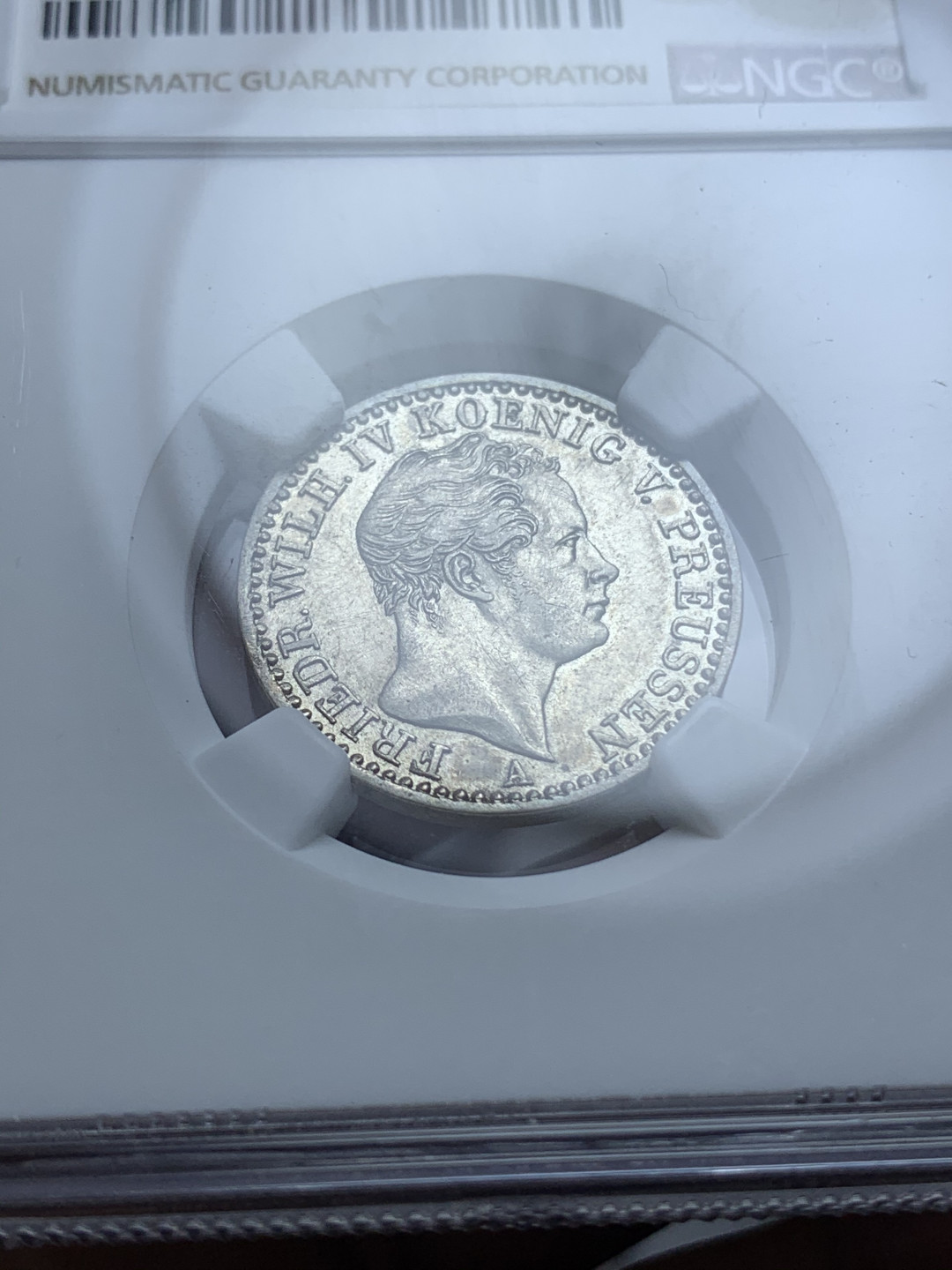 《竞宝斋》钱币微拍-第4场（0佣金包邮） NGC评级 德国普鲁士1849年 1/6泰勒银币 状态很好，带底光