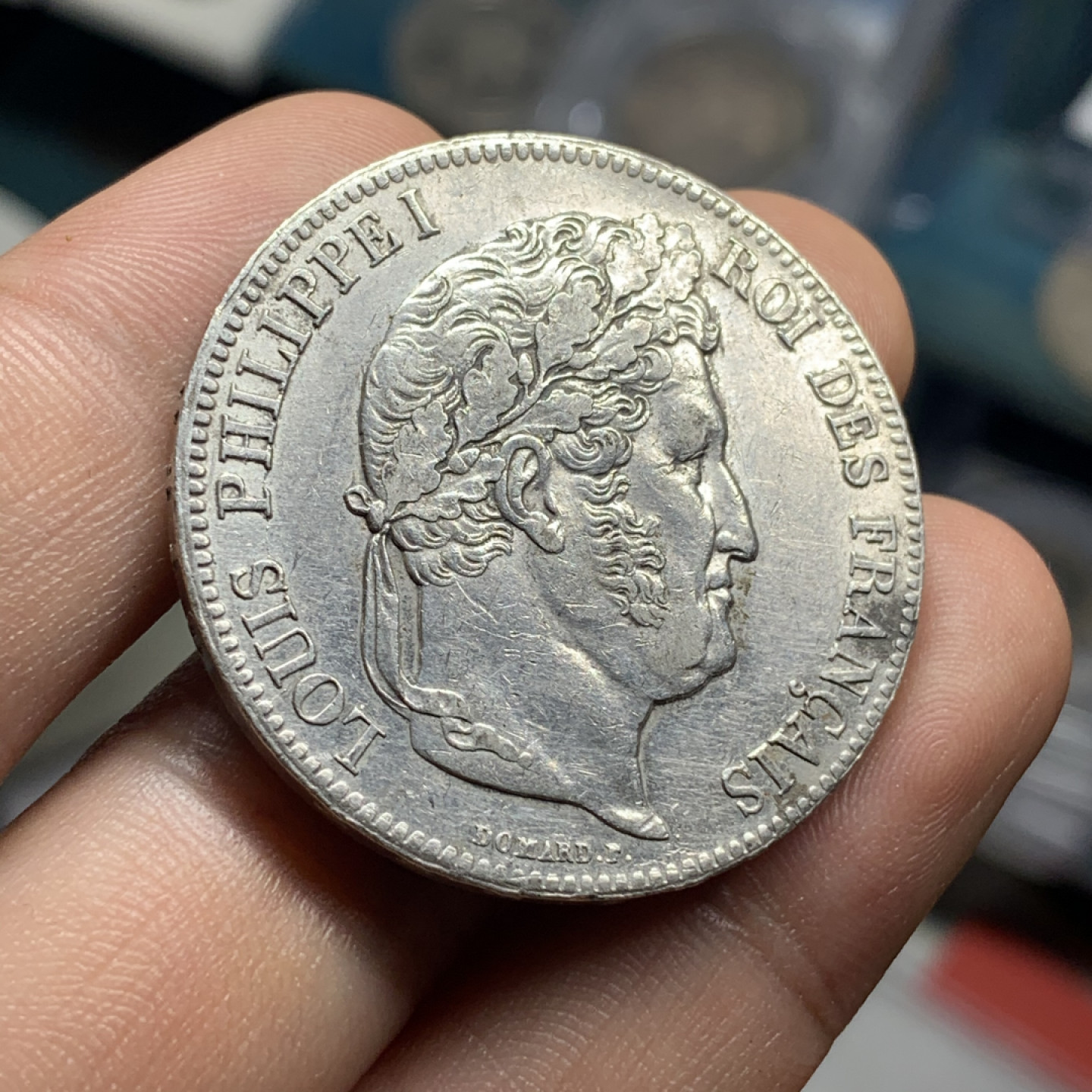 《竞宝斋》钱币微拍-第4场（0佣金包邮） 法国1839年-W 菲利普 5法郎 银币 难得好品 银币重量：24.7 g 直径： 37.4mm