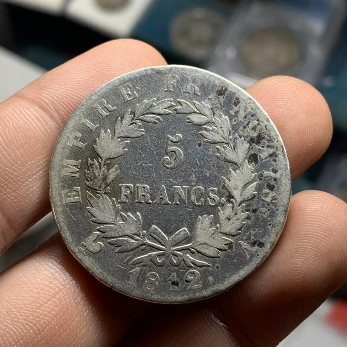 《竞宝斋》钱币微拍-第4场（0佣金包邮） 法国1812年 拿破仑5法郎银币 重量：24.6 g 直径：37.2 mm