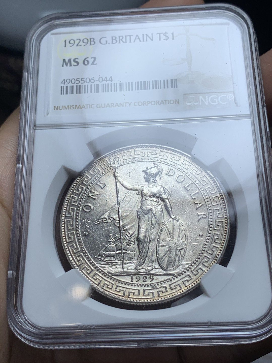 《竞宝斋》钱币微拍-第4场（0佣金包邮） NGC MS62 站洋1929年原味好品，打制深峻，细节漂亮，车轮光。