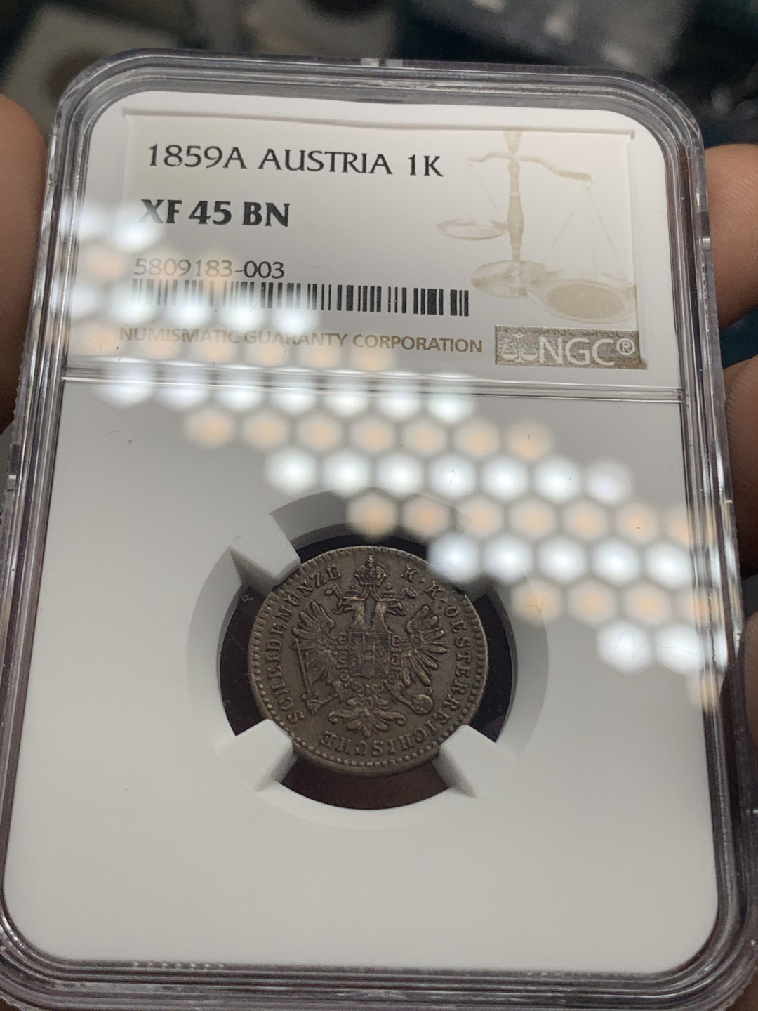 《竞宝斋》钱币微拍-第4场（0佣金包邮） 1859奥匈帝国弗朗茨一世1克洛泽