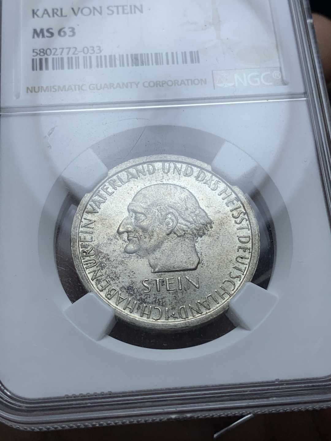 《竞宝斋》钱币微拍-第4场（0佣金包邮） NGC-MS63 德国魏玛 1931年 冯施泰因男爵 3马克 银币 稀少