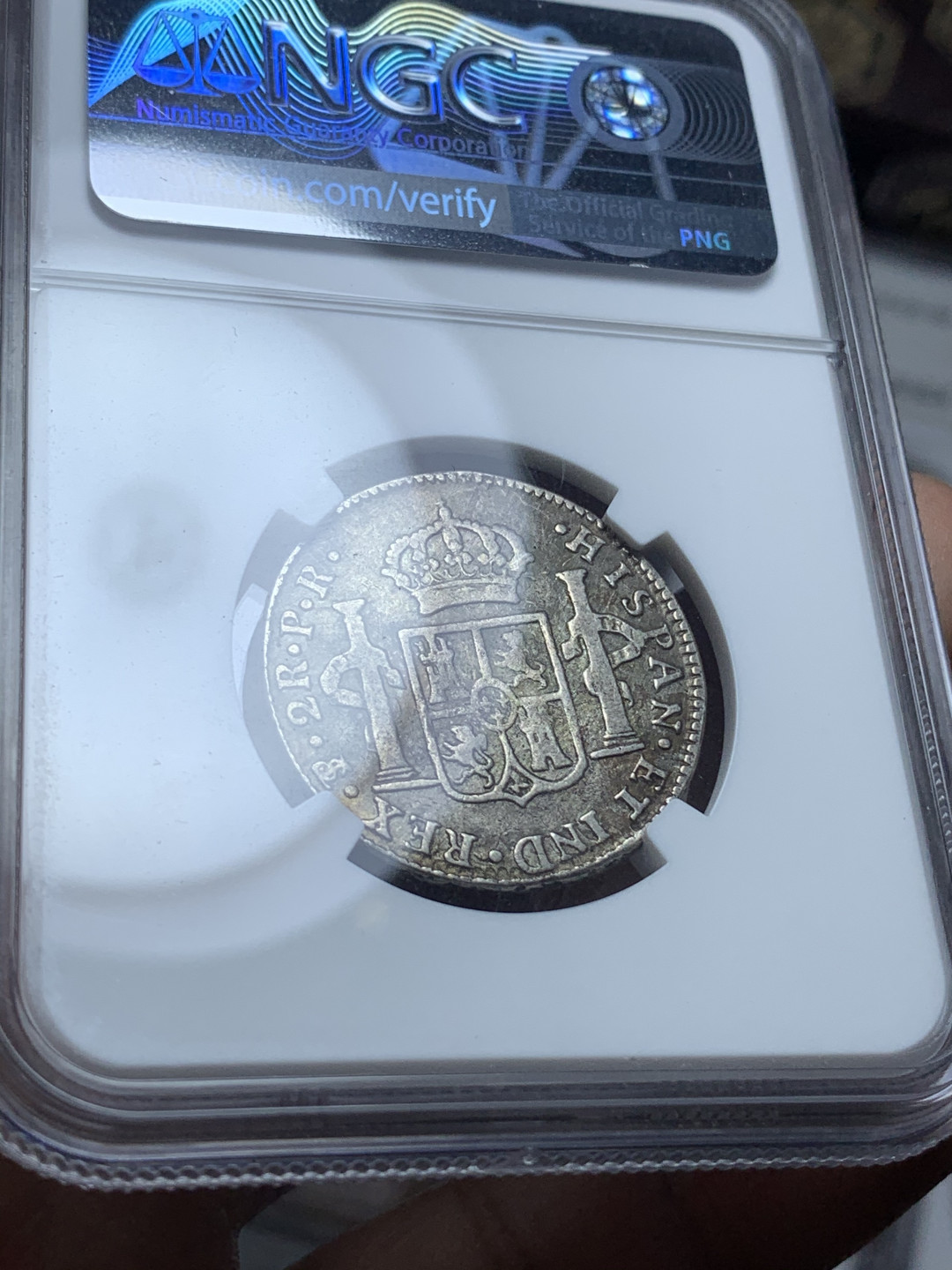 《竞宝斋》钱币微拍-第4场（0佣金包邮） NGC评级 玻利维亚 卡四 1795年 2R 银币