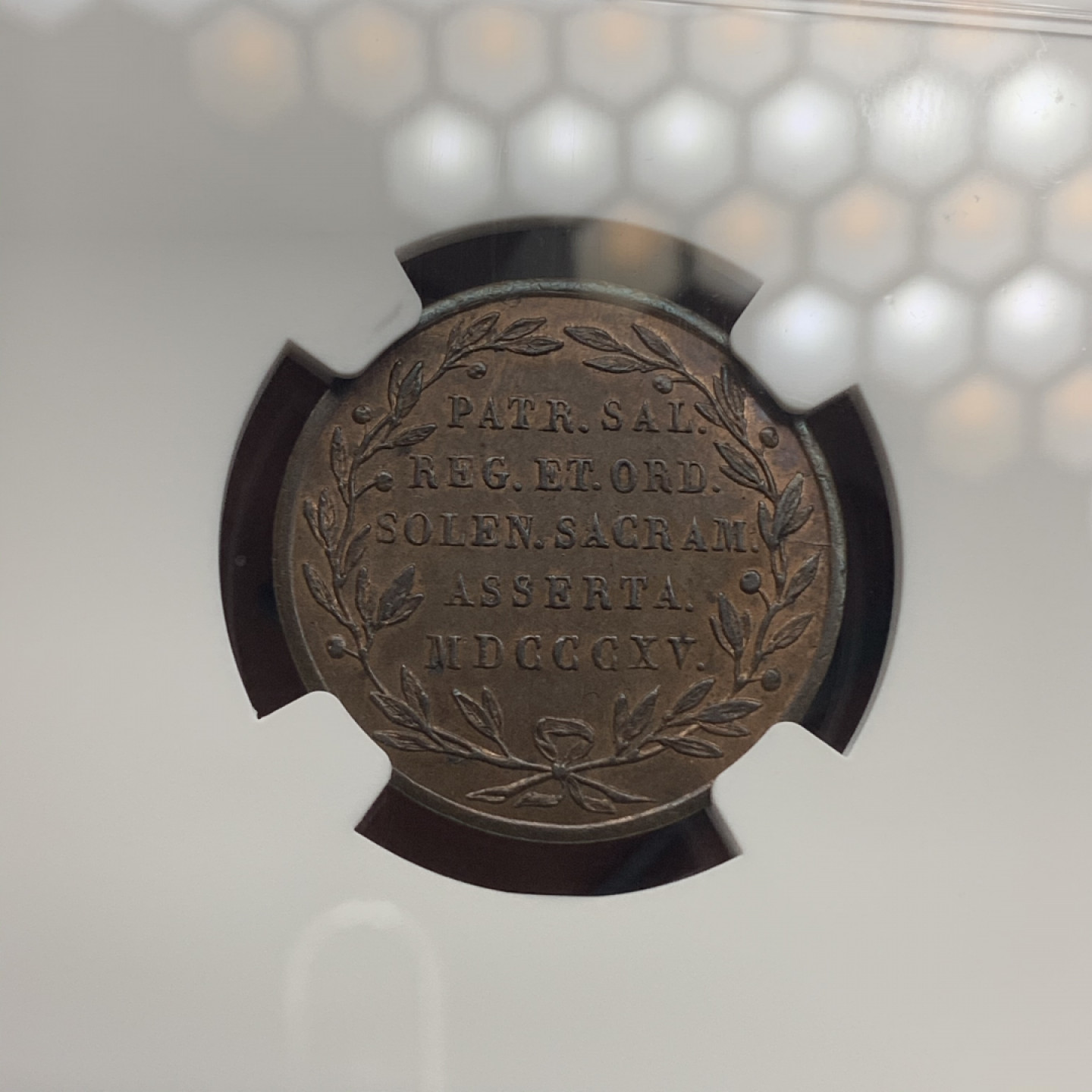 《竞宝斋》钱币微拍-第4场（0佣金包邮） NGC-MS62 卢森堡1815年 威廉一世宣誓铜章 稀少