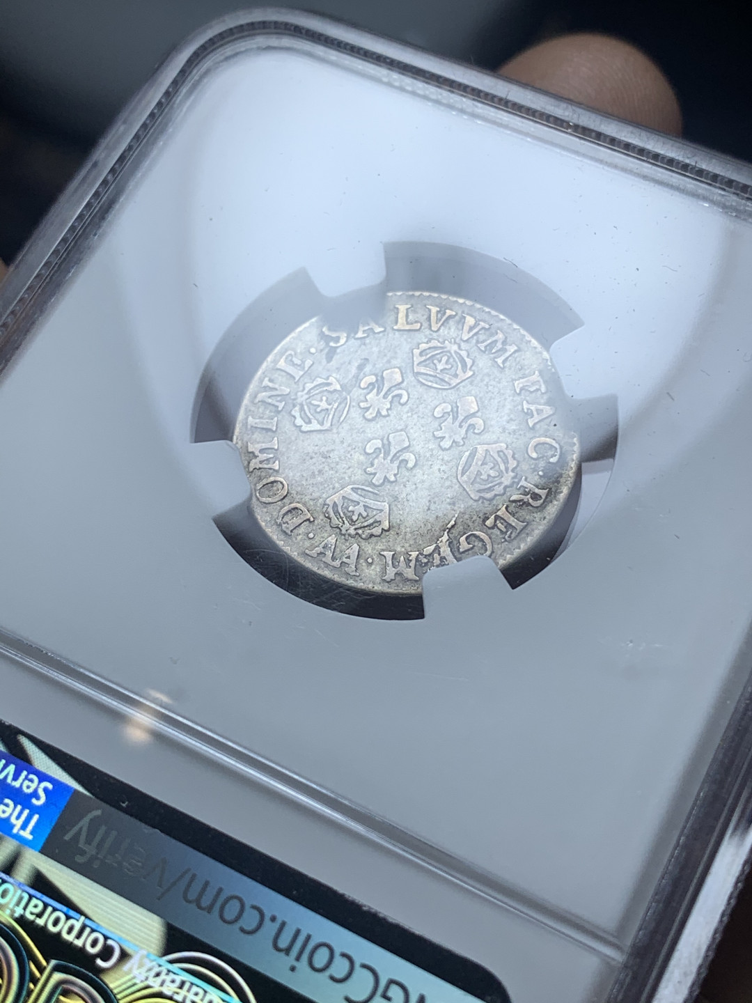 《竞宝斋》钱币微拍-第4场（0佣金包邮） NGC-VF35 法国路易十四1706年-AA 10S 银币 唯一冠军