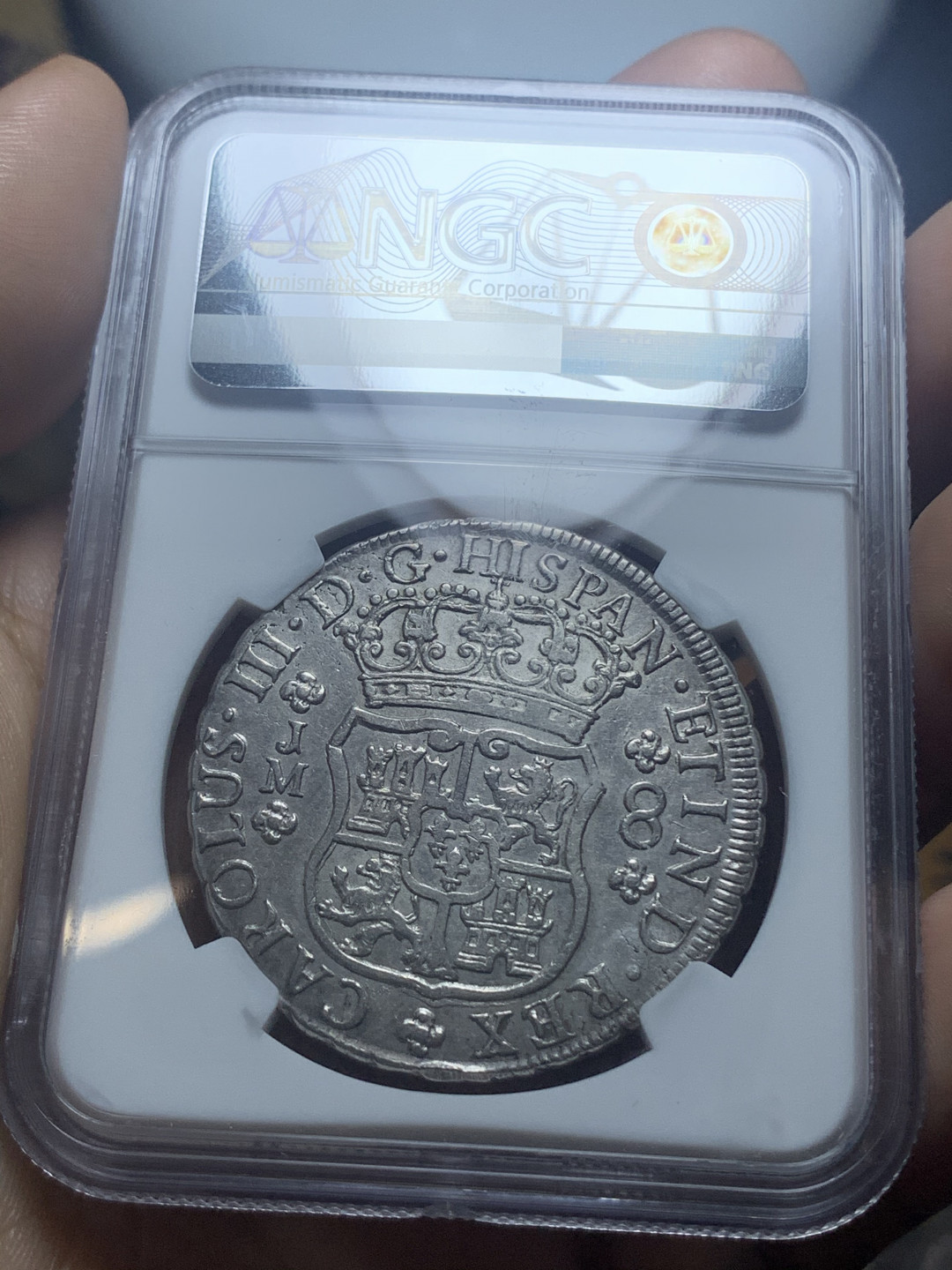 《竞宝斋》钱币微拍-第4场（0佣金包邮） NGC-VF30 秘鲁1767年JM 卡三地球双柱 8R 大银币 低评